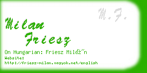 milan friesz business card